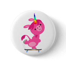 Cute Skateboarding Tecknad Unicorn