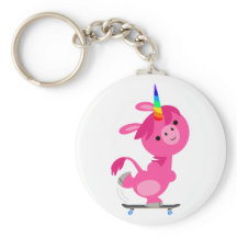 Cute Skateboarding Tecknad Unicorn