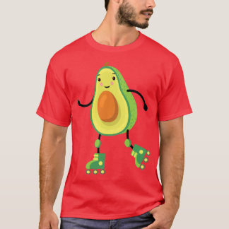 Cute Skating Avocado Rollerskates Guac Guacamole T Shirt