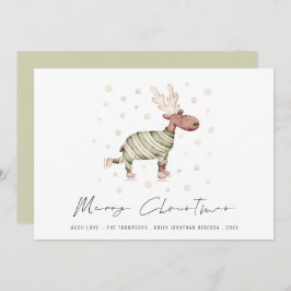 Cute Skating Reindeer God jul Julkort