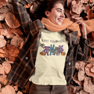Cute Skeleton Animals och Pumpkins Halloween T Shirt