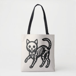 Cute Skeleton Cat Tygkasse