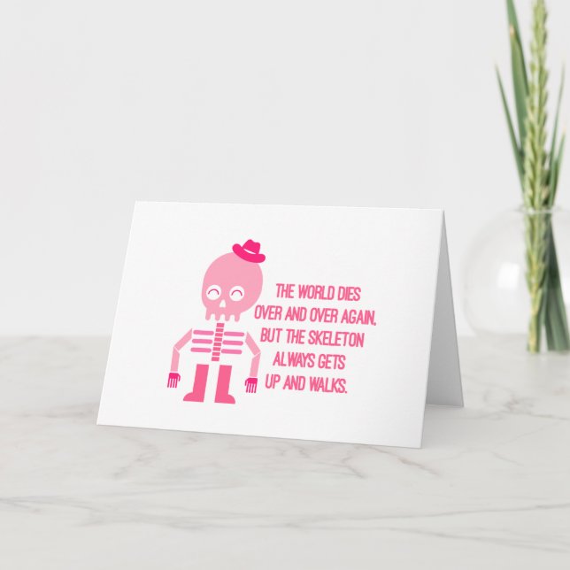 Cute Skeleton-citat Kort (Framsida)