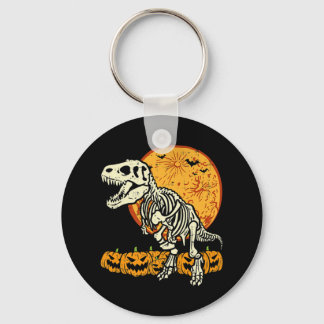 Cute Skeleton Dinosaur Trex Dino Pumpkins Måne Boy Nyckelring