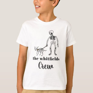Cute Skeleton Dog Walker Halloween Family Matching T Shirt