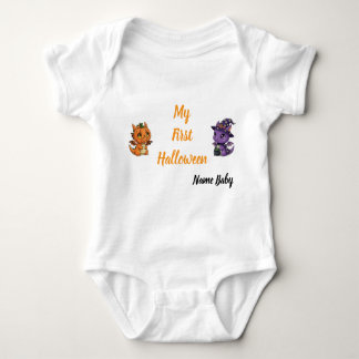 Cute Skeleton Dragon My First Halloween Baby T Shirt