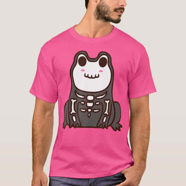 Cute Skeleton Halloween Frog T Shirt (Framsida)