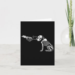 Cute Skeleton Hand Boop Hund Funny Halloween 1 Kort