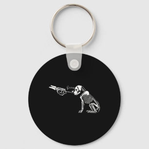 Cute Skeleton Hand Boop Hund Funny Halloween 1 Nyckelring