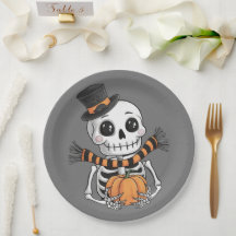 Cute Skeleton Illustration Papper Platt