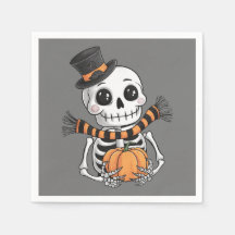 Cute Skeleton Illustration Pappersservett