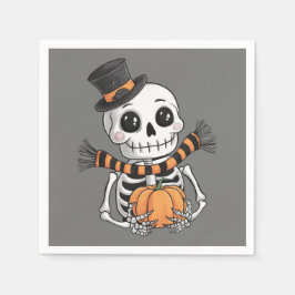 Cute Skeleton Illustration Pappersservett