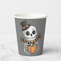 Cute Skeleton Illustration Pappra kopp