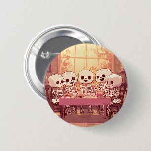 Cute Skeleton Middag Party - knapp