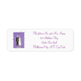 Cute Skeleton par Halloween Bröllop Adress Returadress Etikett