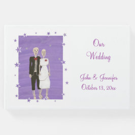 Cute Skeleton par Halloween Bröllop Guestbook Gästböcker