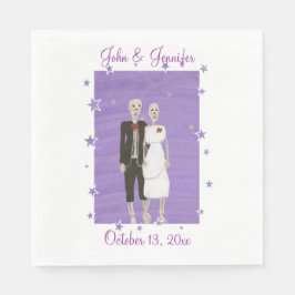 Cute Skeleton par Halloween Bröllop Napkins Pappersservett