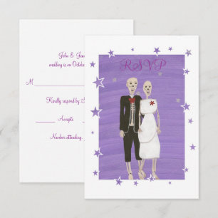Cute Skeleton par Halloween-Bröllop OSA Kort