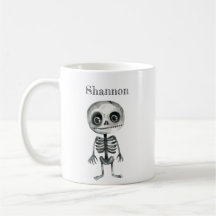 Cute Skeleton Personlig Halloween Mugg