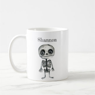 Cute Skeleton Personlig Halloween Mugg