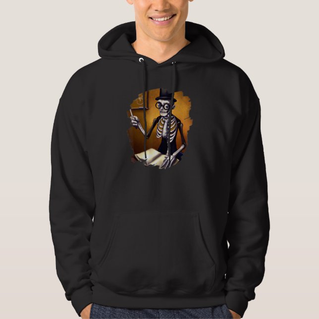 Cute  Skeleton Teacher Professor School Halloween Hoodie (Framsida)