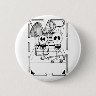 Cute Skeletons on Roller Underlägg Ride Knapp