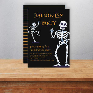 Cute skellington halloween fest inbjudningar