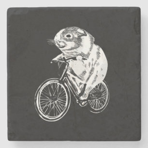 Cute Sketch Guinea Gris Bicycle   Cute Djurälskare Stenunderlägg