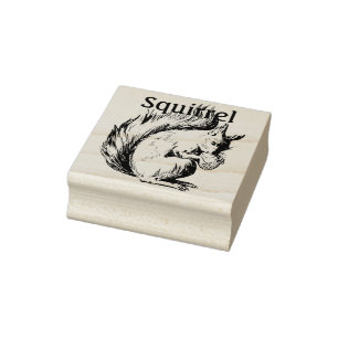 Cute Sketch of a Squirrel with Nöt Stämpel