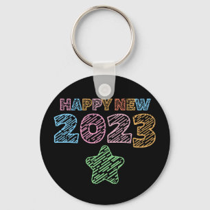 Cute Sketchy Gott nytt år 2023 Nyckelring