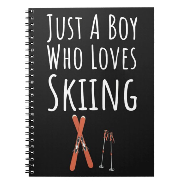 Cute Ski Gifts For Baby Boys Kids Skier Skiing Anteckningsbok (Framsidan)