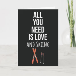 Cute Skiing Cards Snow Skier Sports Winter Ski  Kort