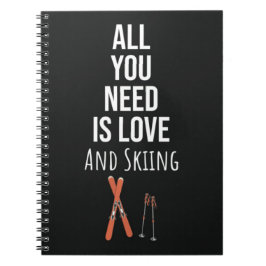 Cute Skiing Gifts Winter Skier Sports Ski Lover Anteckningsbok