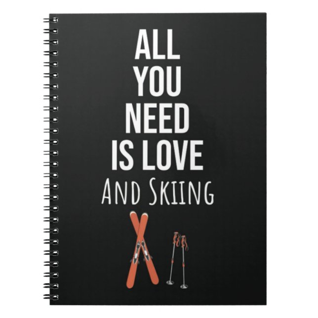 Cute Skiing Gifts Winter Skier Sports Ski Lover Anteckningsbok (Framsidan)