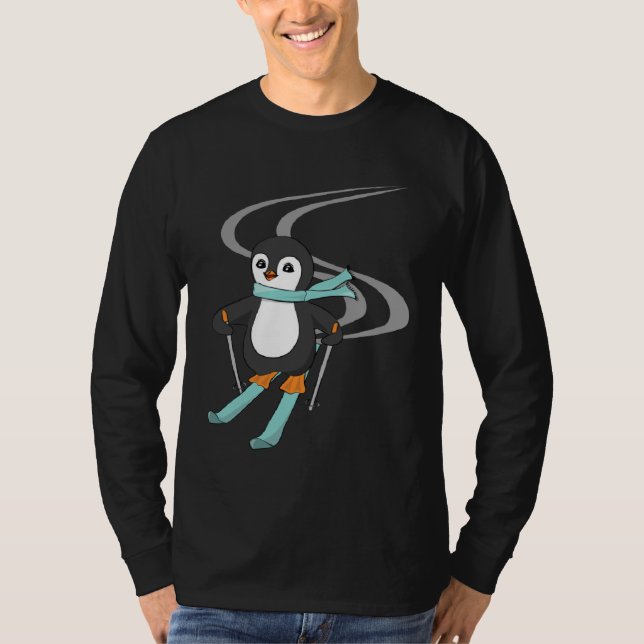 Cute Skiing Penguin Animal   Penguins T Shirt (Framsida)