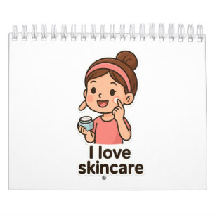 Cute Skincare Girl Sticker - Self-Care Tecknad Kalender