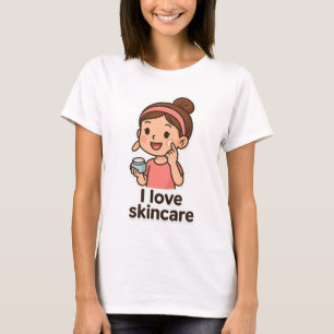 Cute Skincare Girl Sticker - Self-Care Tecknad T Shirt