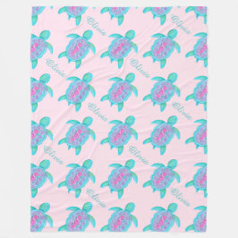 Cute sköldpadda rosa hjärta namn, skyddat filt