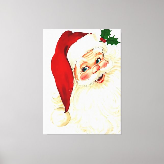 Cute skrattade vintage Santa Canvastryck (Framsida)