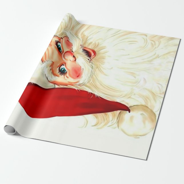 Cute skrattade vintage Santa Presentpapper (Utrullad)