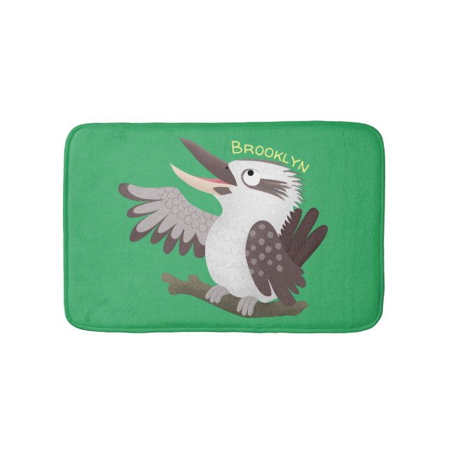Cute skrattande kookaburra tecknad badrumsmatta (Framsidan)