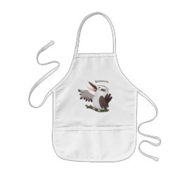 Cute skrattande kookaburra tecknad Barns apron Barnförkläde