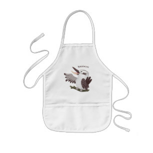 Cute skrattande kookaburra tecknad Barns apron Barnförkläde