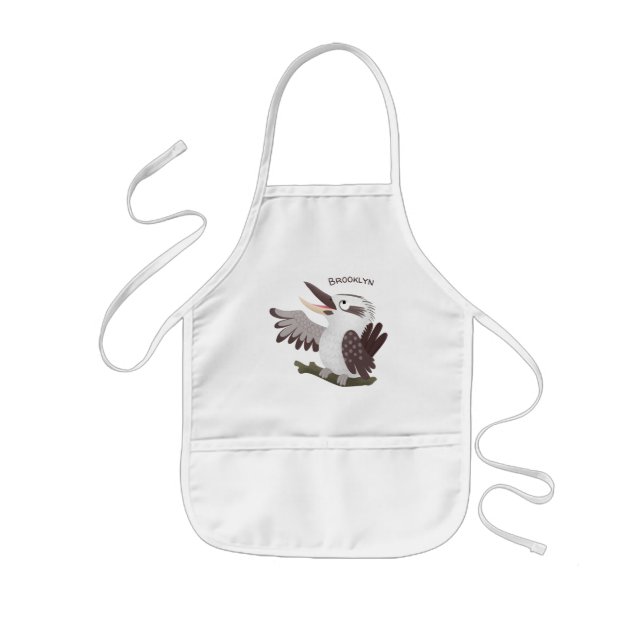 Cute skrattande kookaburra tecknad Barns apron Barnförkläde (Framsidan)