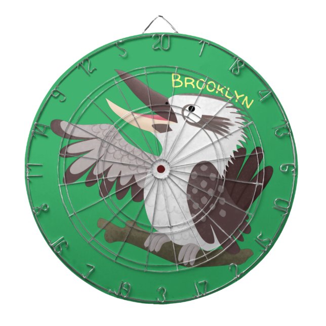 Cute skrattande kookaburra tecknad darttavla (Framsidan)