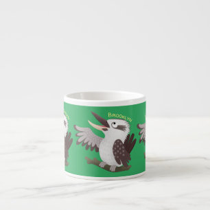 Cute skrattande kookaburra tecknad espressomugg