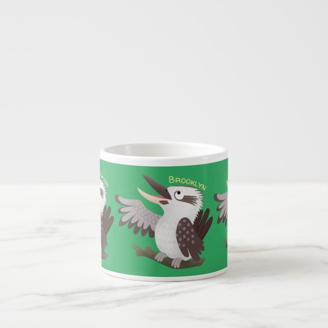 Cute skrattande kookaburra tecknad espressomugg (Framsidan)