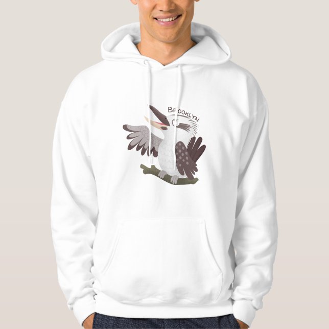 Cute skrattande kookaburra tecknad hoodie (Framsida)