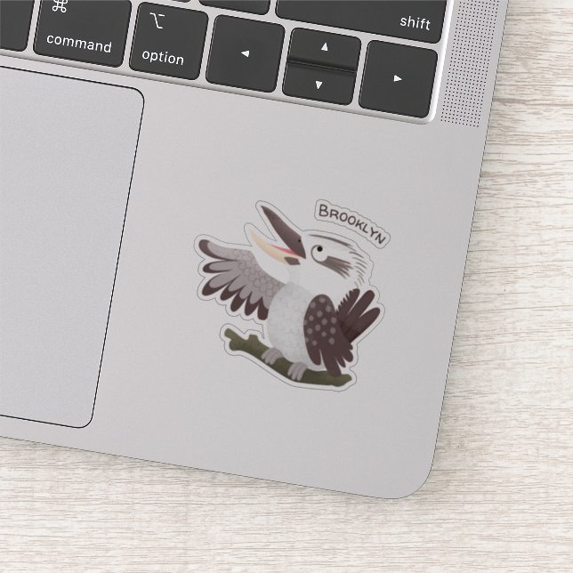 Cute skrattande kookaburra tecknad klistermärken (Detalj)