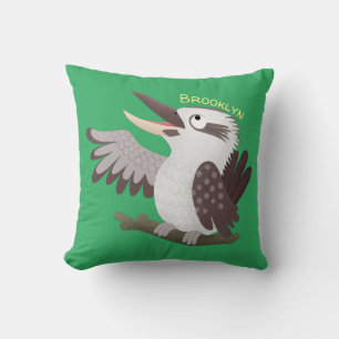 Cute skrattande kookaburra tecknad kudde
